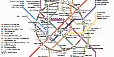 Moskevské metro mapa v angličtině