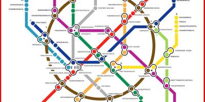 Moskevské metro mapa v ruštině