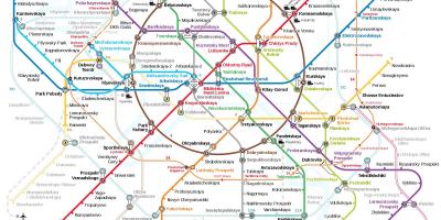 Stanice metra v Moskvě mapě