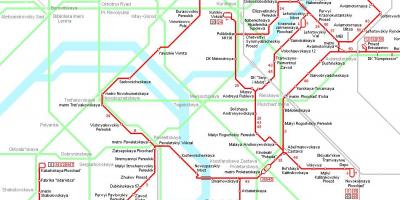 Mapa Moskva tramvají