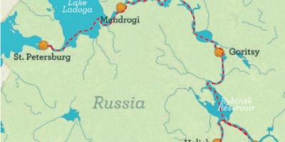 Mapa Petrohradu do Moskvy cruise