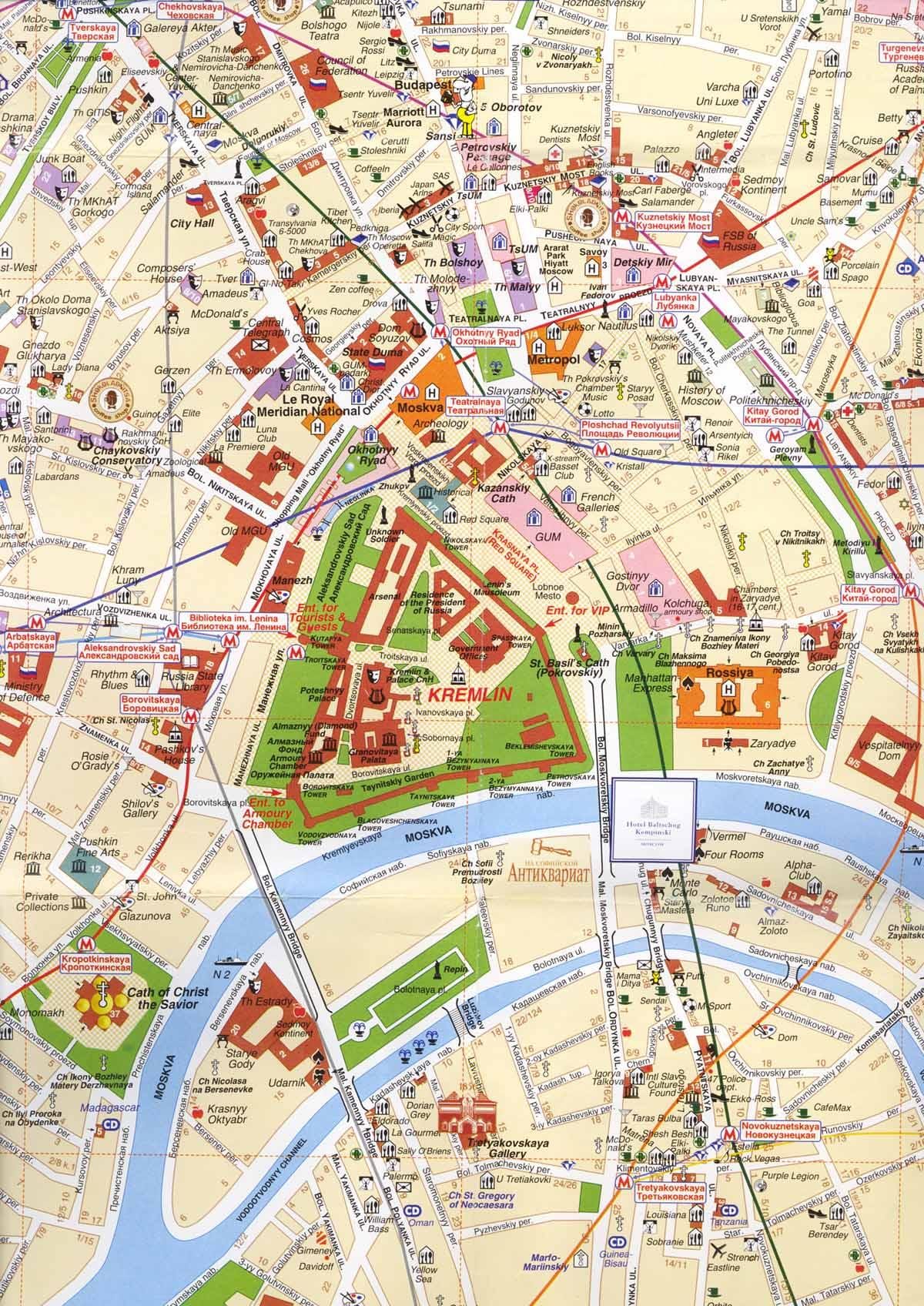 Moscow city center mapě