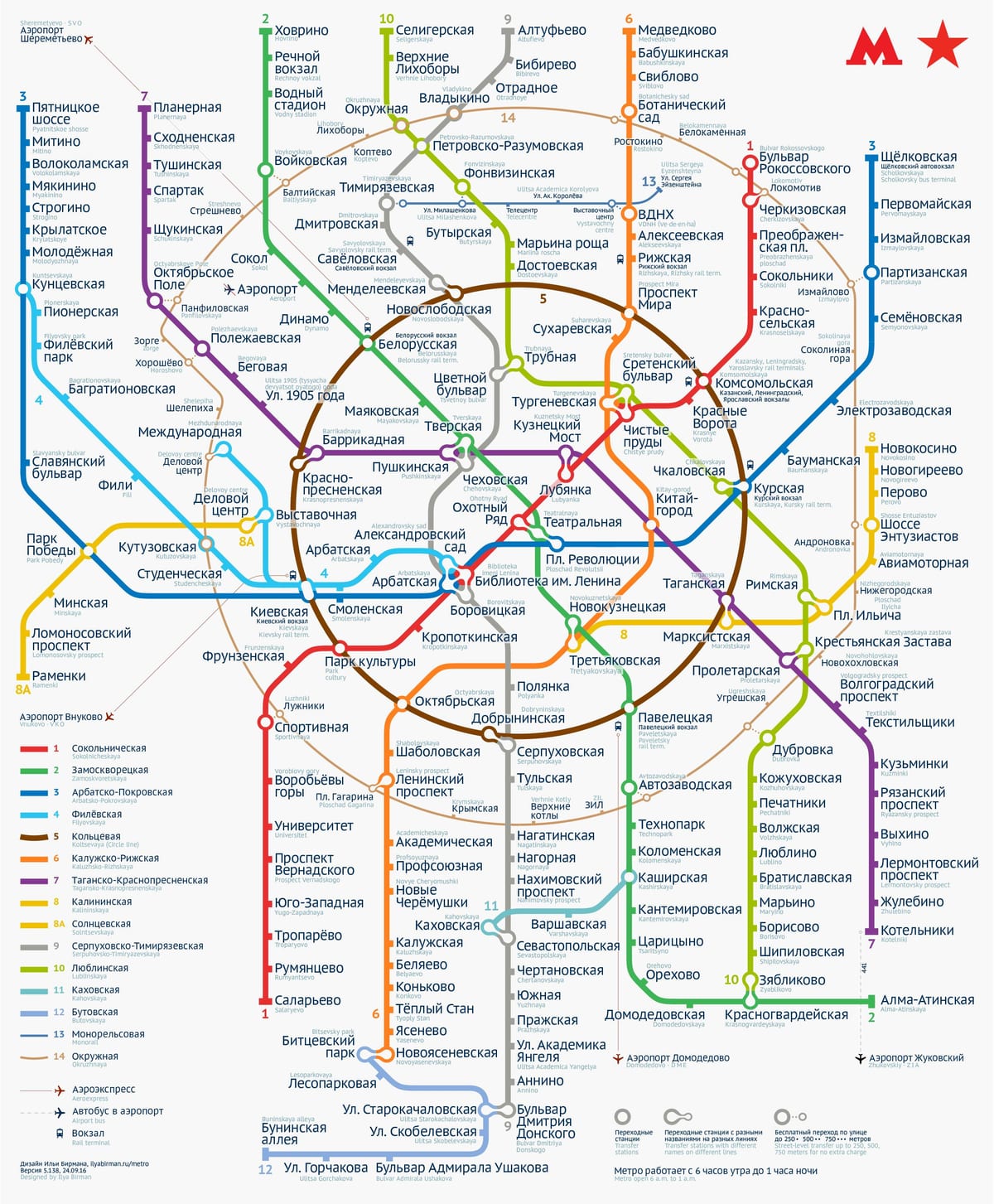 metro v Moskvě mapě