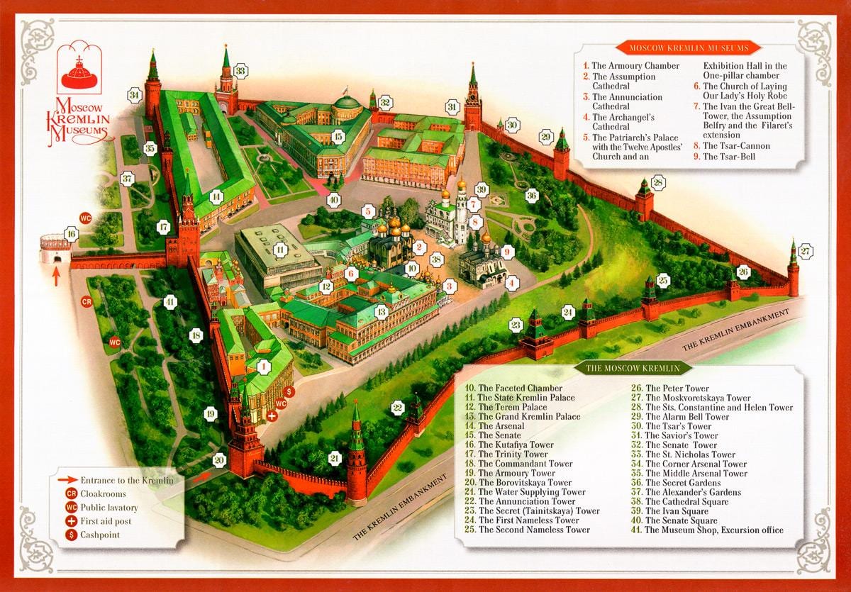 Kreml Moskva mapě