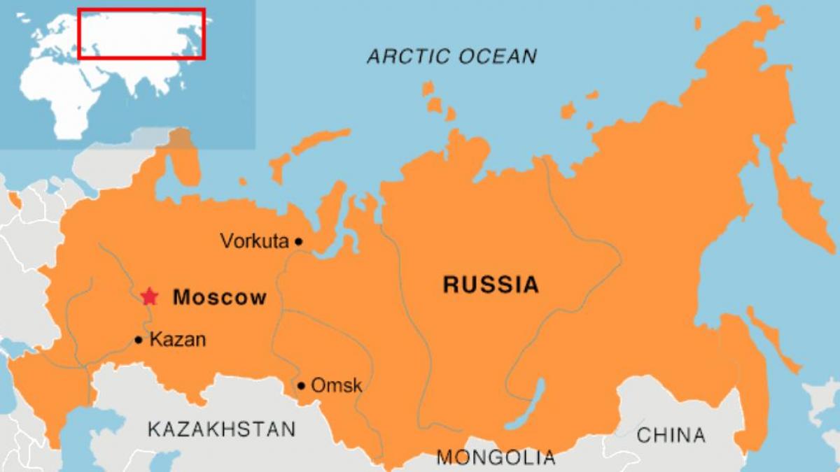 Moskva polohu na mapě