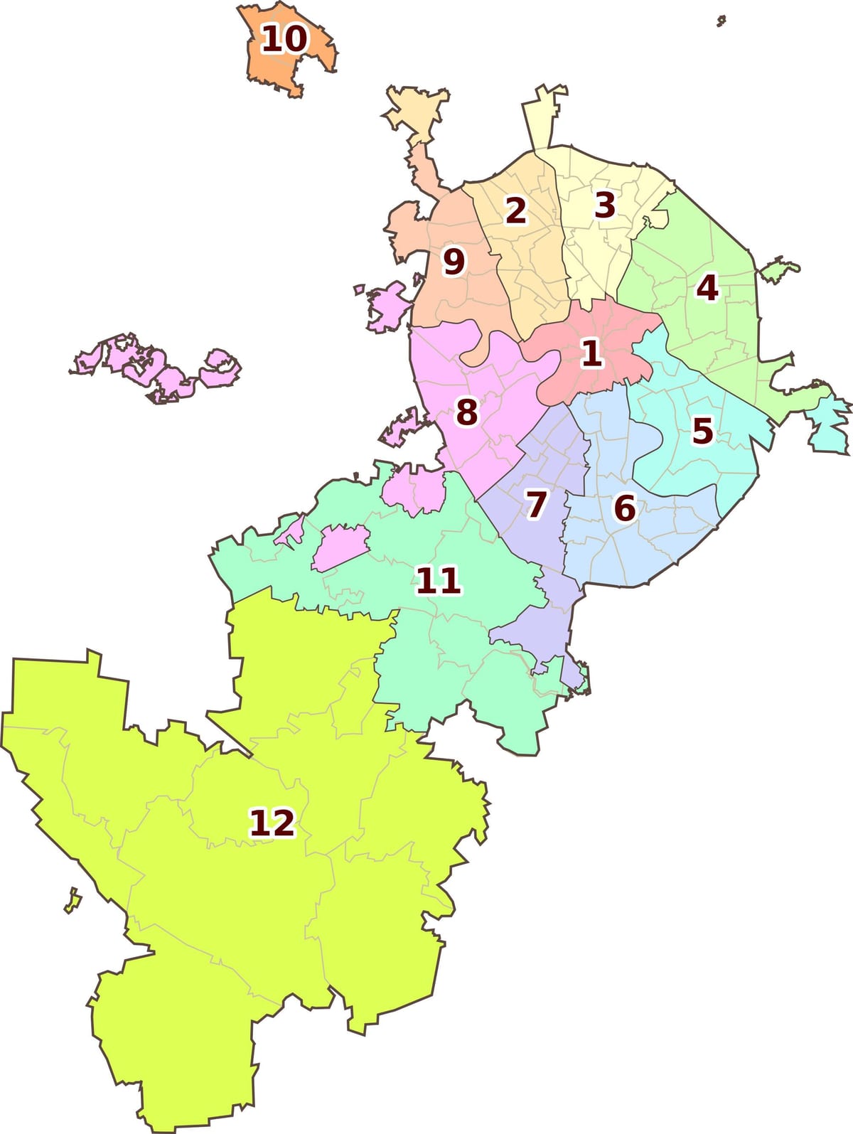 Moskva okolí mapě