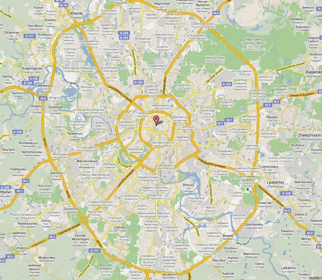 Moskva předměstí mapa