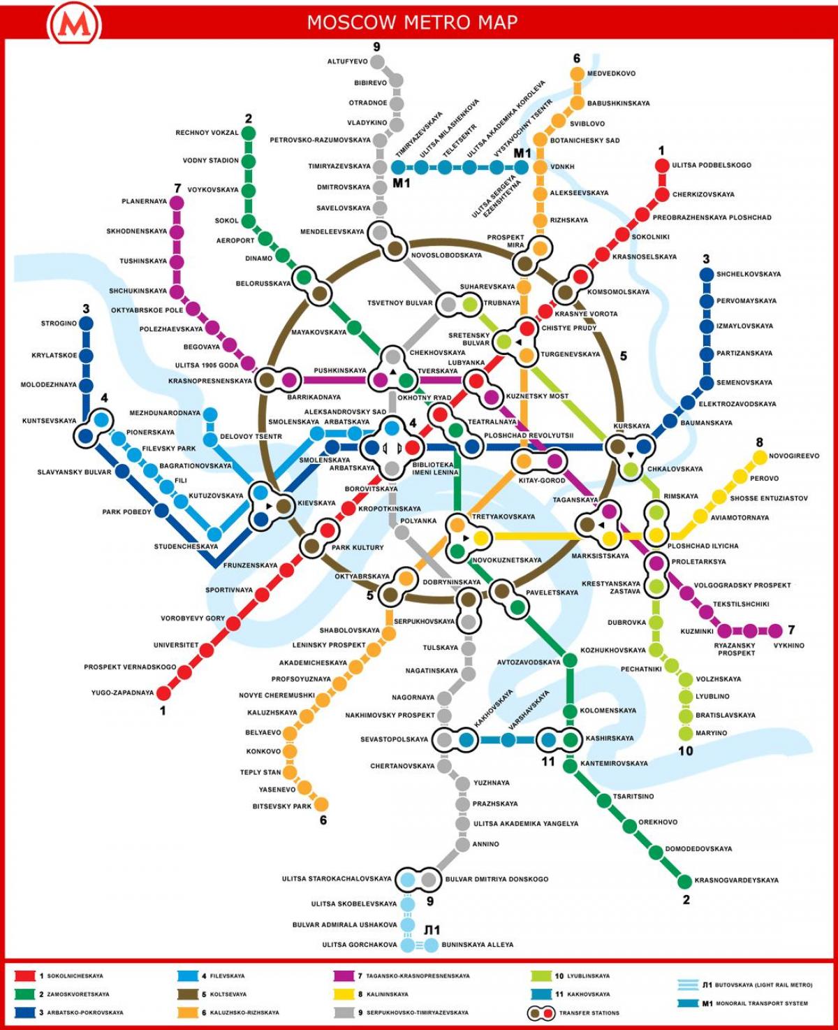 mapa Moskevského metra