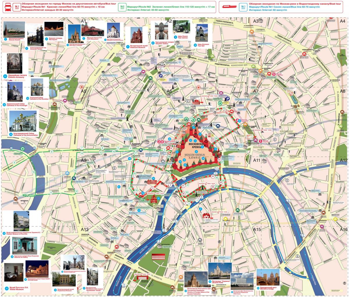 Moskva atrakce mapa