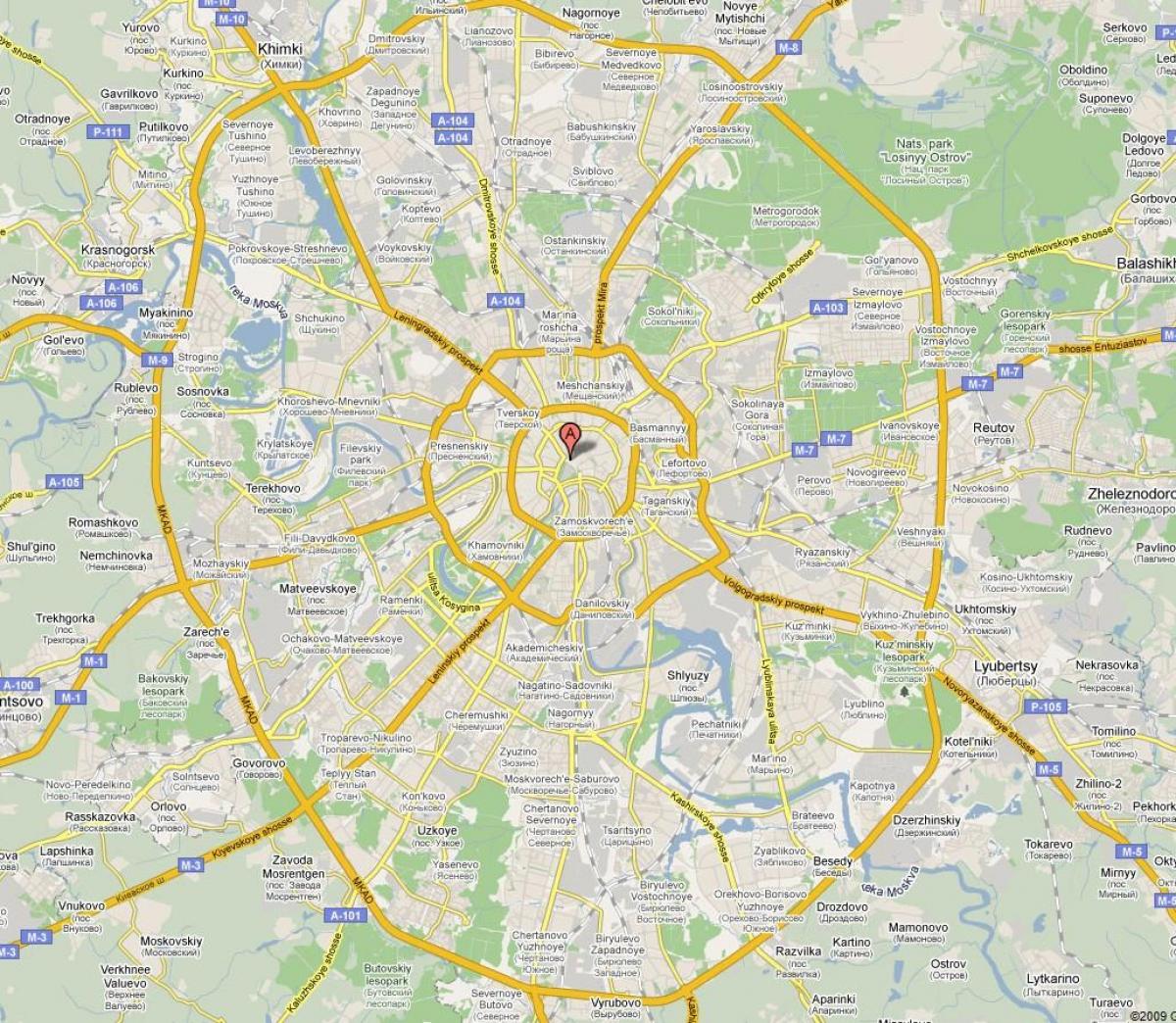 Moskva předměstí mapa