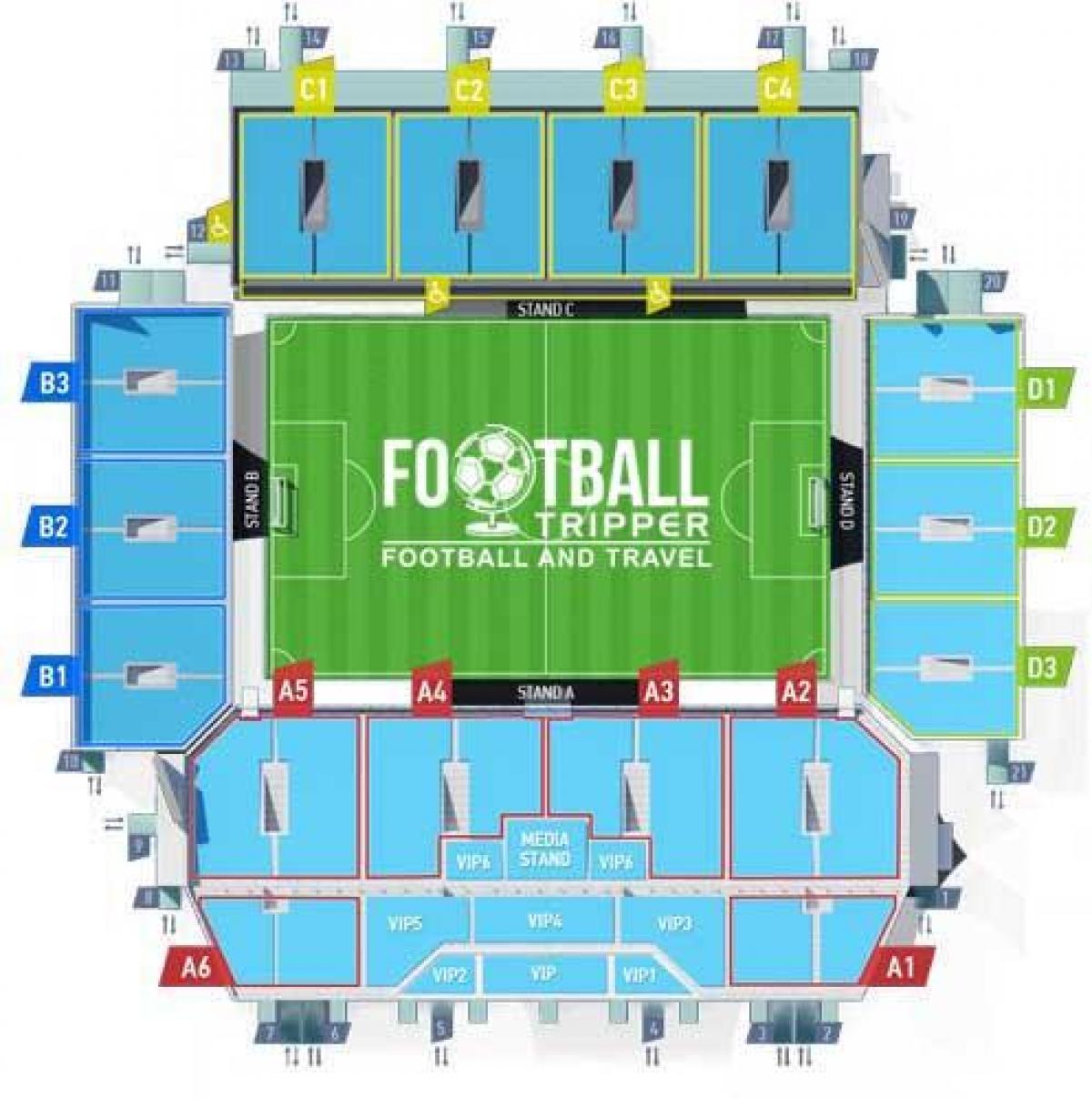 mapa Moskva stadionu
