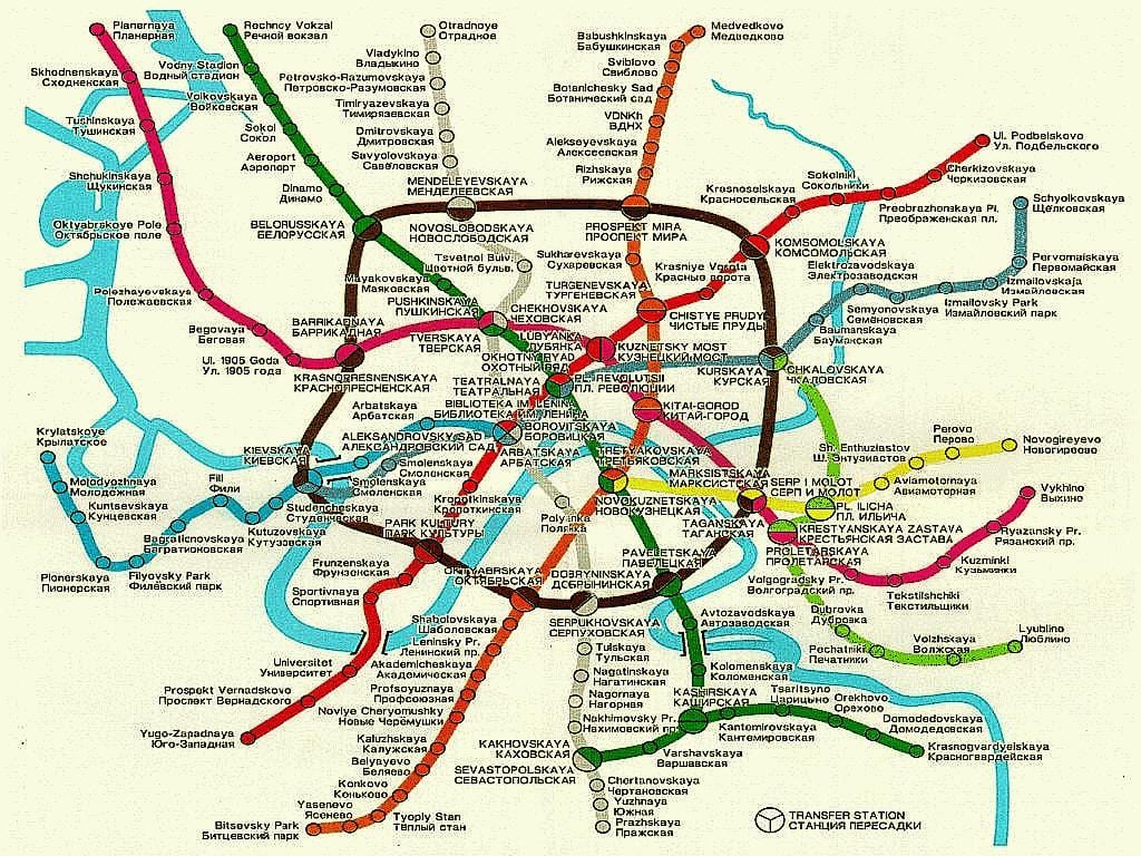 Moskva železniční mapě