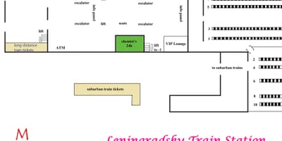 Mapa Leningradského nádraží v Moskvě