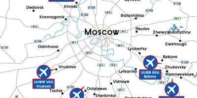 Mapa letiště v Moskvě