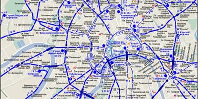 Mapa Moskvy trolejbus