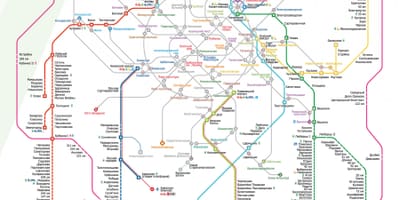Mapa Moskvy vlakem